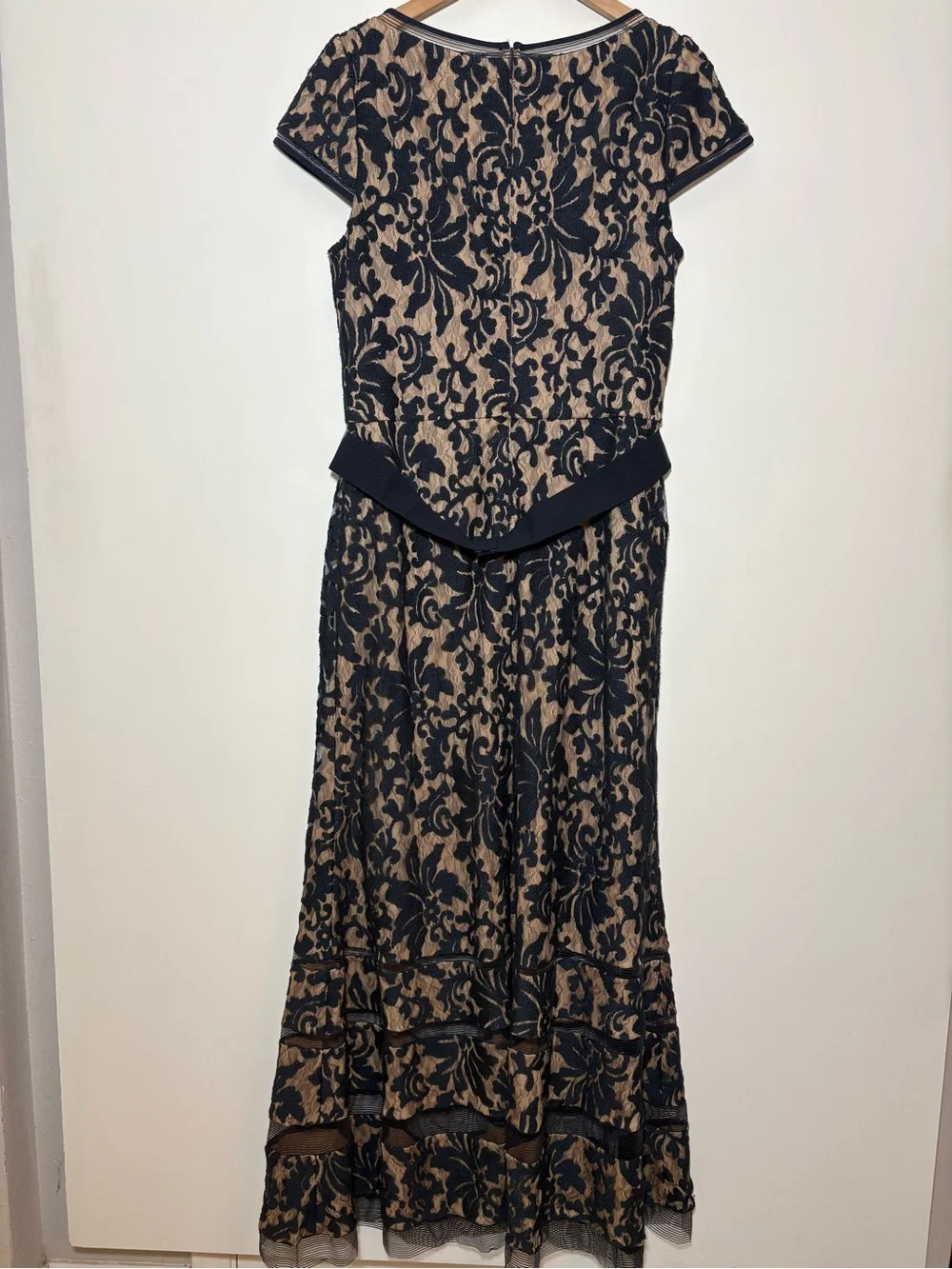 Tadashi Shoji Maxi Dress Women’s 16 Blue Gown Lace Mermaid Evening Victorian - Picture 9 of 15
